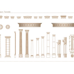 Premium AutoCAD Antique Facade Details Library: 25 Blocks