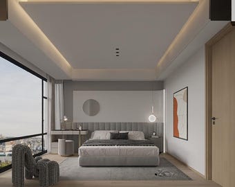 3DSMAX - Escena de dormitorio moderno - Render Corona - 16