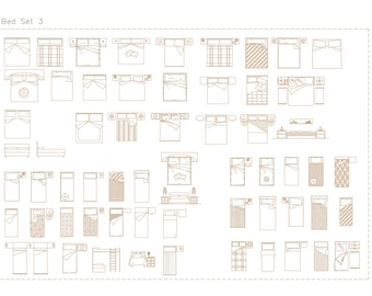 Premium AutoCAD Furniture Library: 60 Plan Bed Blocks (Singles and Doubles)