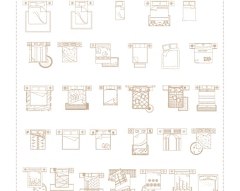 Premium AutoCAD Furniture Library: 38 Bed Plan Blocks