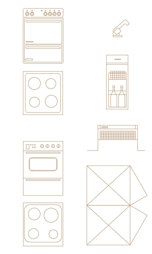 Premium Autocad Kitchen Furniture Library: 40 Design Blocks - Etsy