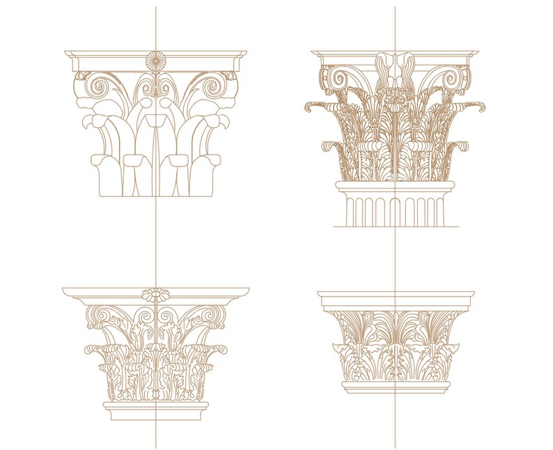 Premium Autocad Architectural Ornaments Library 27 Statues and Facade