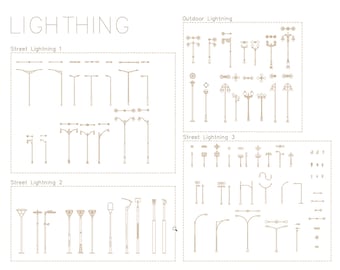 AutoCAD, DWG - 2D View and Plan - Lightning Poles