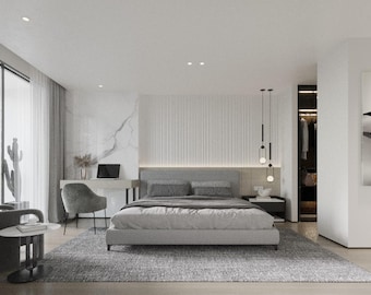 3DSMAX - Escena de dormitorio moderno - Render Corona - 14