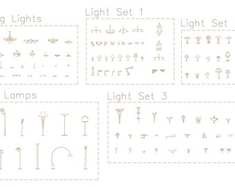 AutoCAD, DWG - 2D View and Plan - Light Sets and Ceiling Lights