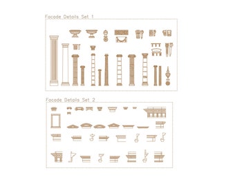 Premium AutoCAD Facade Details Library: 50 Blocks