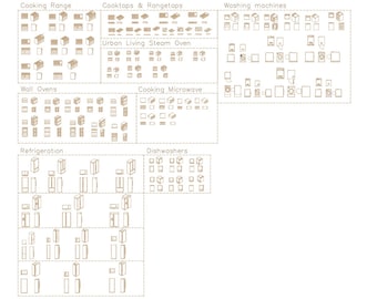 AutoCAD, DWG - 2D View and Plan + ISOMETRIC View - Kitchen Accesories