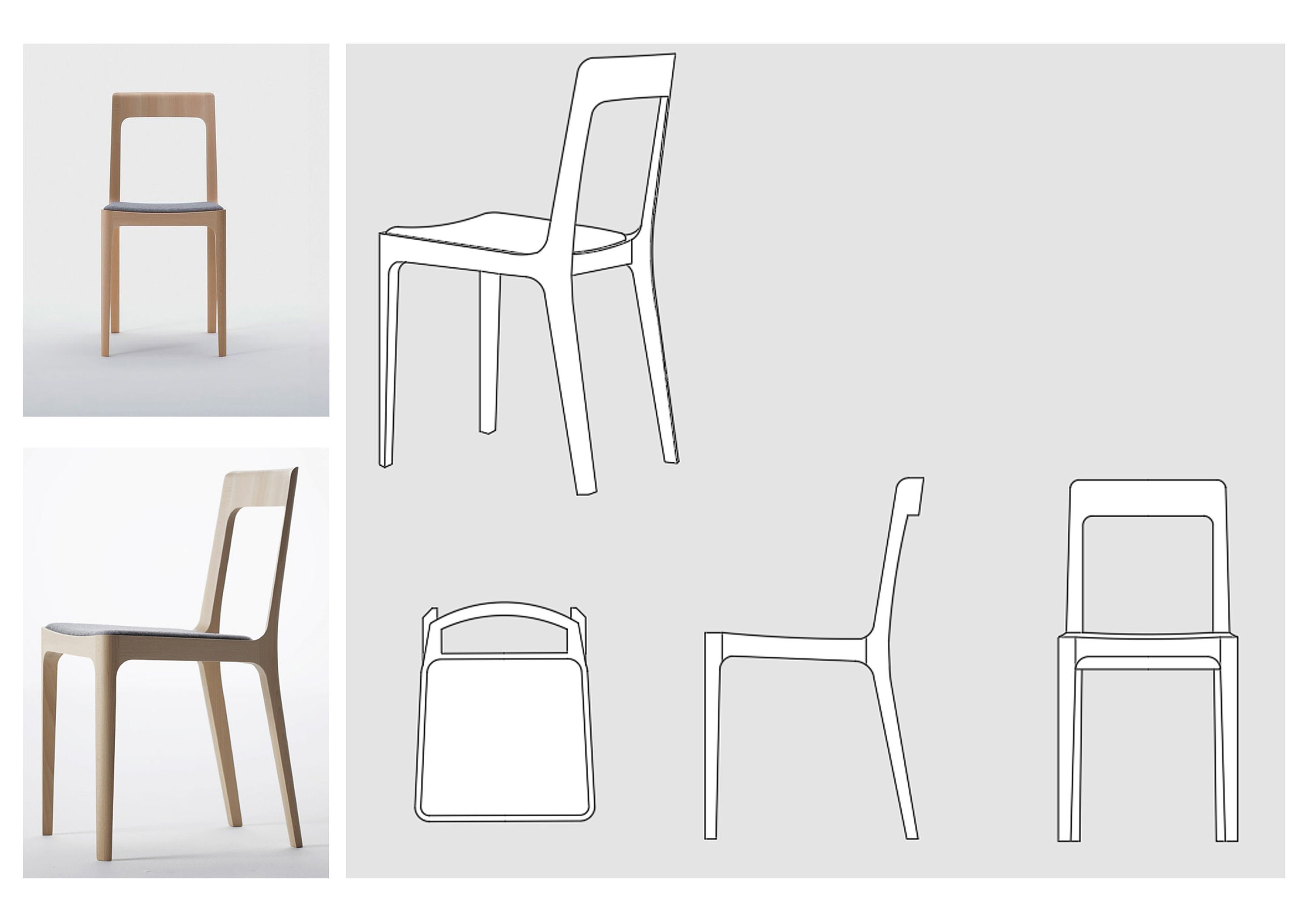 Autocad, DWG - 2D Views and Plan and Perspective - 4 HIROSHIMA Chairs ...