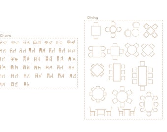 Premium AutoCAD Furniture Library: 60 Chair and Dining Table Blocks