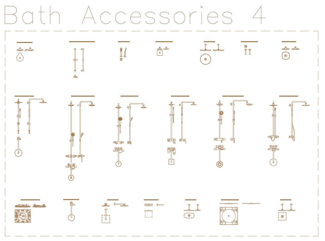 Autocad, DWG - 2D View and Plan - Bath Accessories Set 2 - Etsy