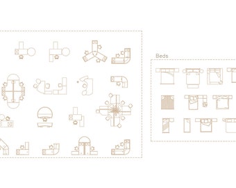 Premium AutoCAD Furniture Library: 50 Table and Bed Set Blocks
