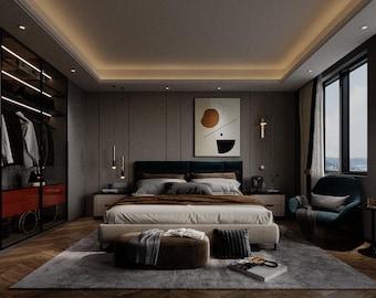 3DSMAX - Escena de dormitorio moderno - Render Corona - 12