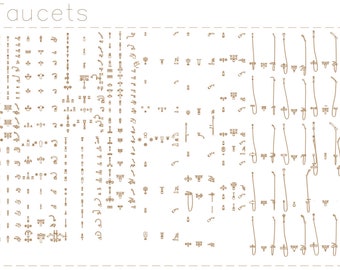 AutoCAD, DWG - 2D View and Plan - Bath Accessories Set 4 - Faucets