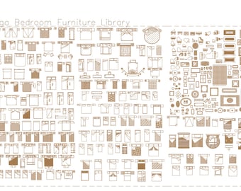 Mega Premium AutoCAD Furniture Library: 200 Complete Bedroom Furniture Blocks