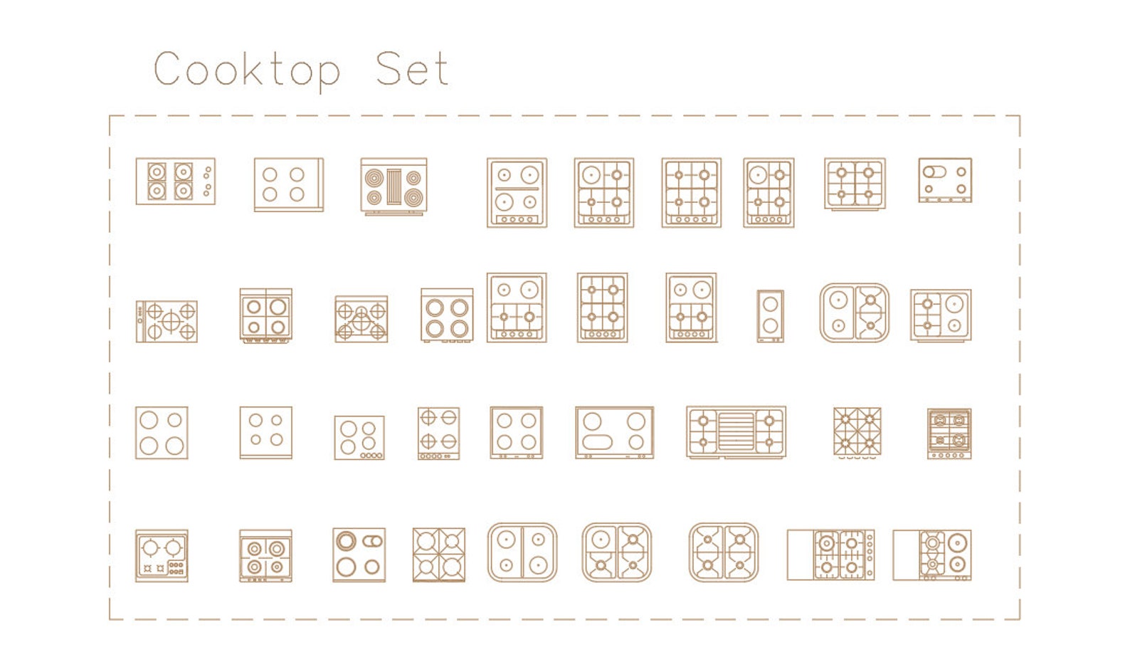 Premium Autocad Kitchen Fixtures Library: 50 Cooktop and Sink Blocks - Etsy