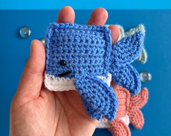 PADRÃO DE Crochê: Ragdoll Pocket Whale - Chaveiro ou brinquedo fofo, Tutorial PDF em inglês, Padrão amigável para iniciantes com muitas fotos