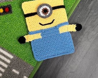 PADRÃO DE CROCHÊ: Capa para Kindle Minion, capa de crochê para leitor eletrônico ou tablet, padrão de crochê para bolsa divertida, ótimo para crianças e adultos.