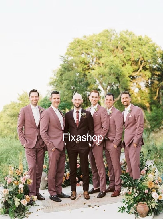 Pink groomsmen attire deals