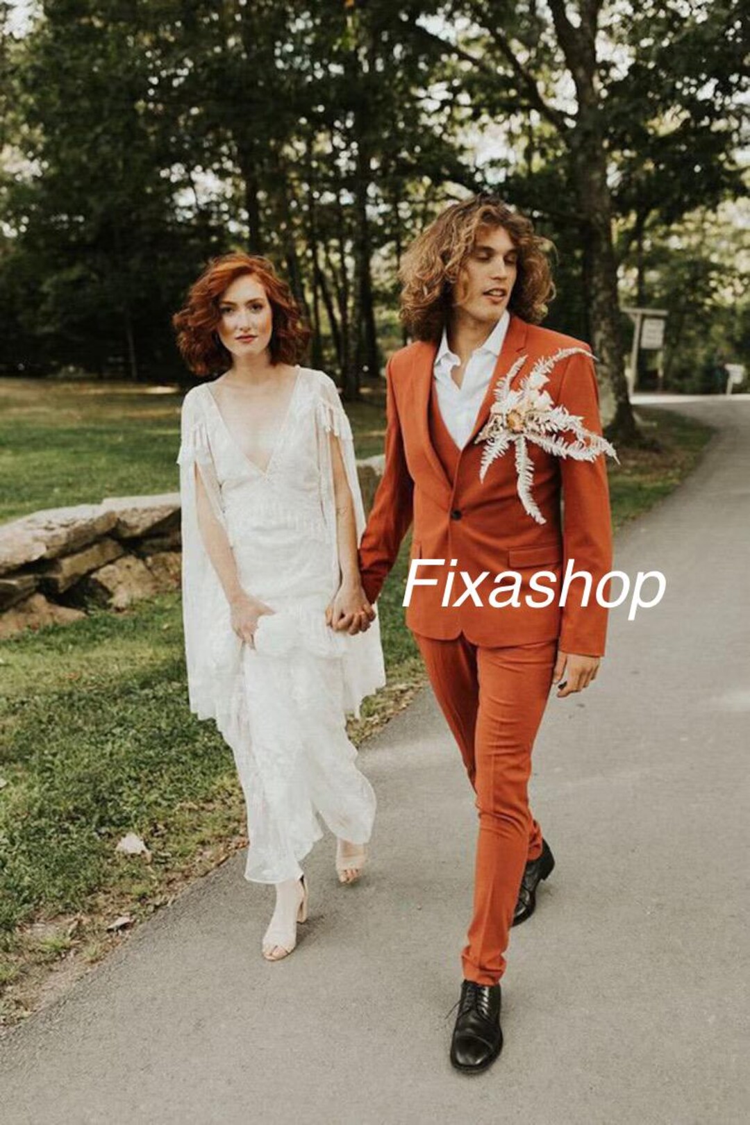 Man Bespoke-rust 2 Piece Suit, Mens Wedding Suit, Party Wear Suit ...