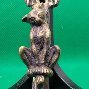 Antique Brass Cat Door Knocker - Rare
