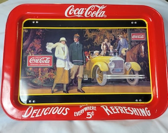 Vintage Coca-Cola &quot;Touring Car&quot; opvouwbaar schootblad uit 1987