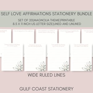 Affirmationen Briefpapier Set|Printable|Magnoliendruck|Briefschreiben|Pen pal|Junk Journal|Achtsamkeit|Positive Affirmationen|Geschenk