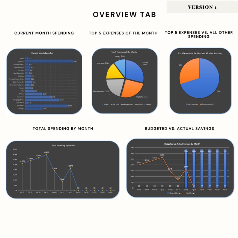 Spend Chart Sample The Master Monthly Budget Spreadsheet Template for Excel, Budget ...