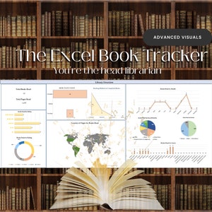 Advanced Visuals Excel Spreadsheet Book Tracker, Book planner, Book log, Excel Library Reading Tracker, Reading Log, Reading Journal