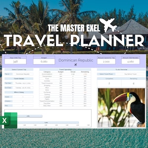 Travel Planner Digital Travel Planner for Travel Itinerary Digital Holiday Planner Holiday Itinerary Travel Organizer Travel Budget Excel
