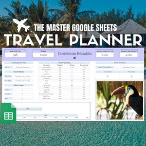 Travel Planner Digital Travel Planner for Travel Itinerary Digital Holiday Planner Holiday Travel Organizer Travel Budget Google Sheets