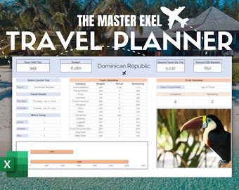 Travel Planner Digital Travel Planner for Travel Itinerary Digital Holiday Planner Holiday Itinerary Travel Organizer Travel Budget Excel