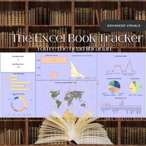 Advanced Visuals Excel Spreadsheet Book Tracker, Book planner, Book log, Excel Library Reading Tracker, Reading Log, Reading Journal