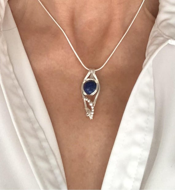 Collier Lariat En Argent Sterling 925 Avec Perles De Lapis-lazuli - 26 Pouces, Neuf, Fait Main En Inde