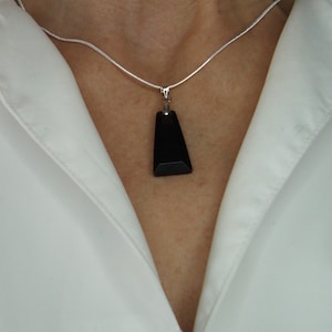 Collar de obsidiana, colgante de obsidiana, plata de ley 925, regalo para ella, joyería de piedra natural, joyería de piedra semipreciosa