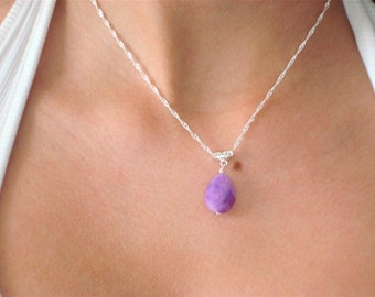 925 silver Amethyst necklace, February birthday stone, Amethyst jewelry, women's gift, bridesmaid gift