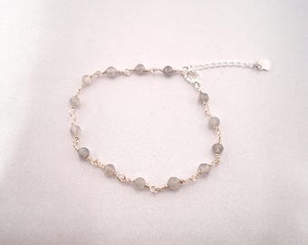 Bracelet Large Avec Pierres Semi-précieuses Et Nacre - Argent 925 - Référence BR108e - Neuf Avec étiquettes