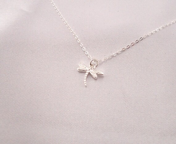 Ciondolo a forma di libellula in argento Sterling 925, collana con