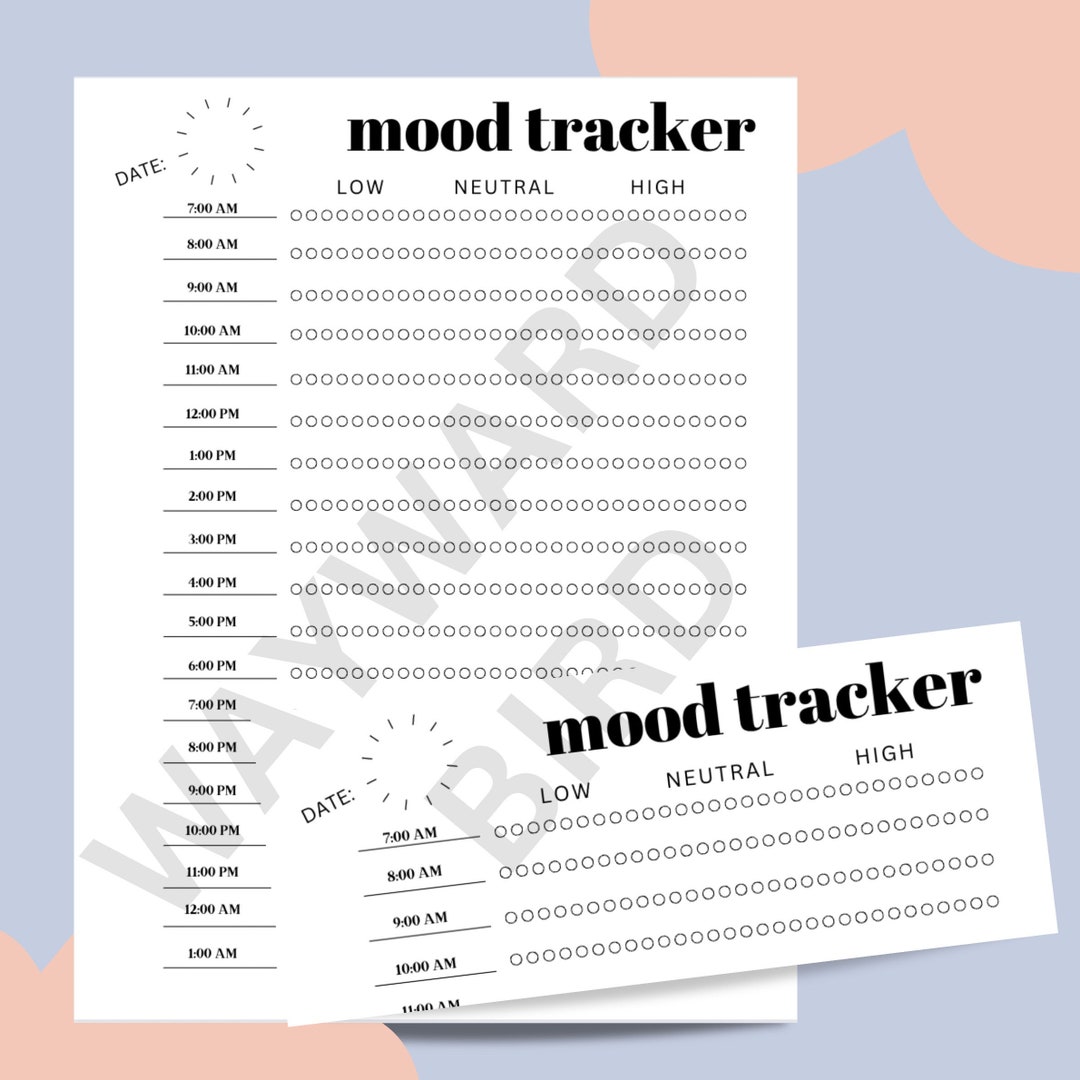 Digital Mood Tracker Printable Mood Tracker Colorable Daily - Etsy