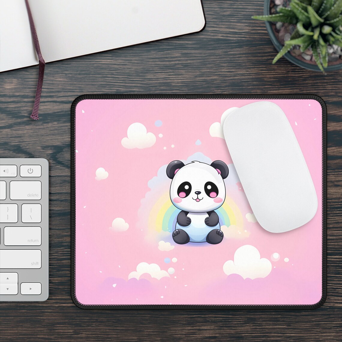 Cute Panda Adorable Kawaii Gaming Mouse Pad Adorable Animated Panda