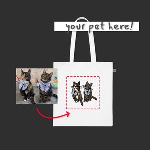 Cat Totebag Cute Personalised Bag For Cat Lover Tote Bag Custom Cartoon Cat Gift for Pet Owner Bag Dog Lover Cute Shoulder Bag Puppy Cotton