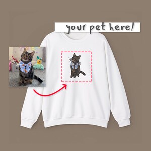 Cat Sweatshirt Cute Personalised Top For Cat Lover Sweater Custom Cartoon Cat Gift for Pet Owner Jumper Dog Lover Cute Pullover Puppy
