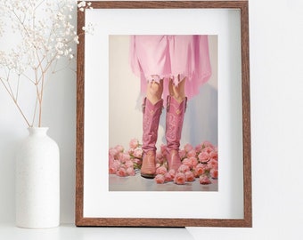 Coastal Cowgirl Vibes, Boots & Beach, Preppy Dorm Decor Digital Download, preppy wall decor, beach cowgirl