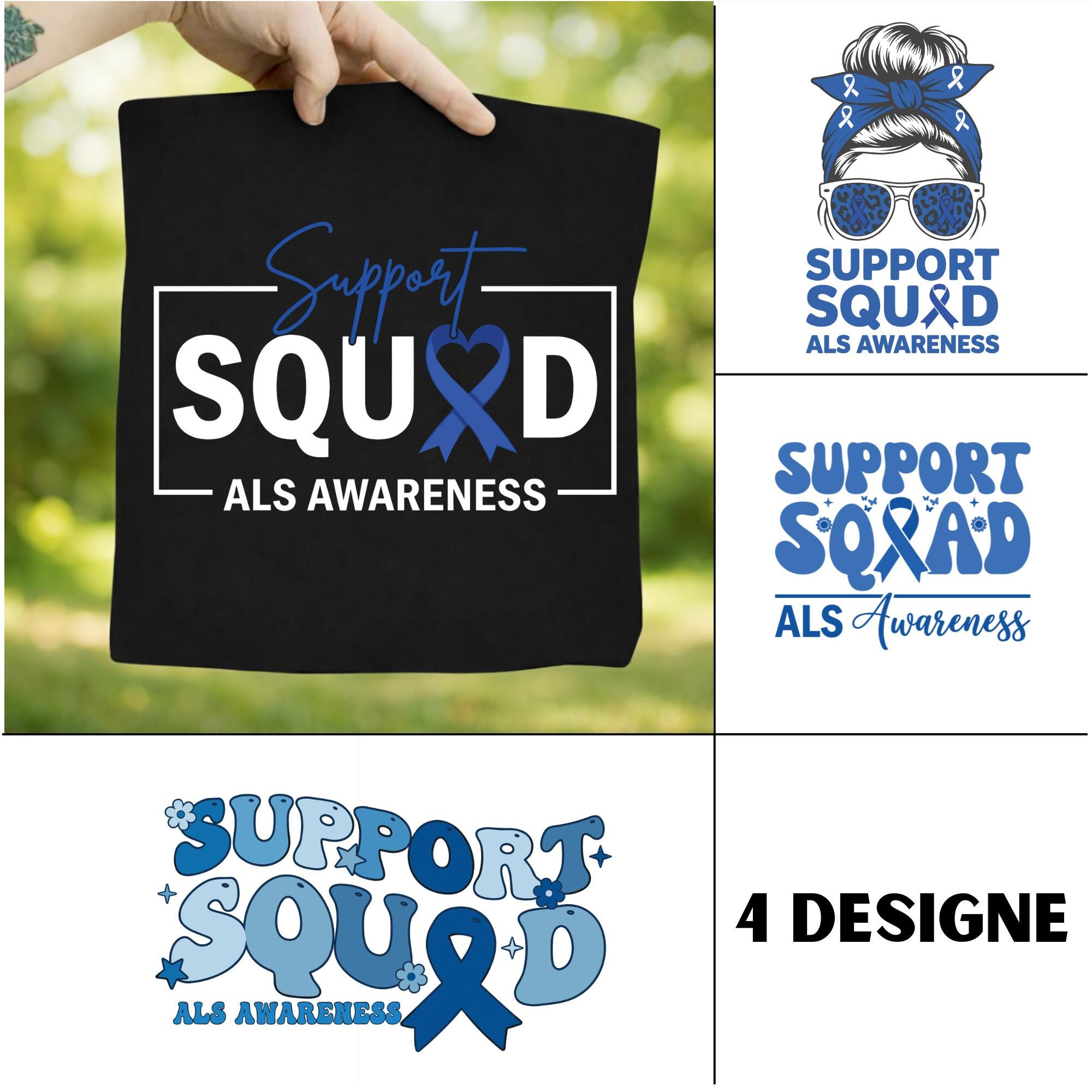 Support Squad ALS Awareness PNG Svg Bundle | Amyotrophic Lateral ...