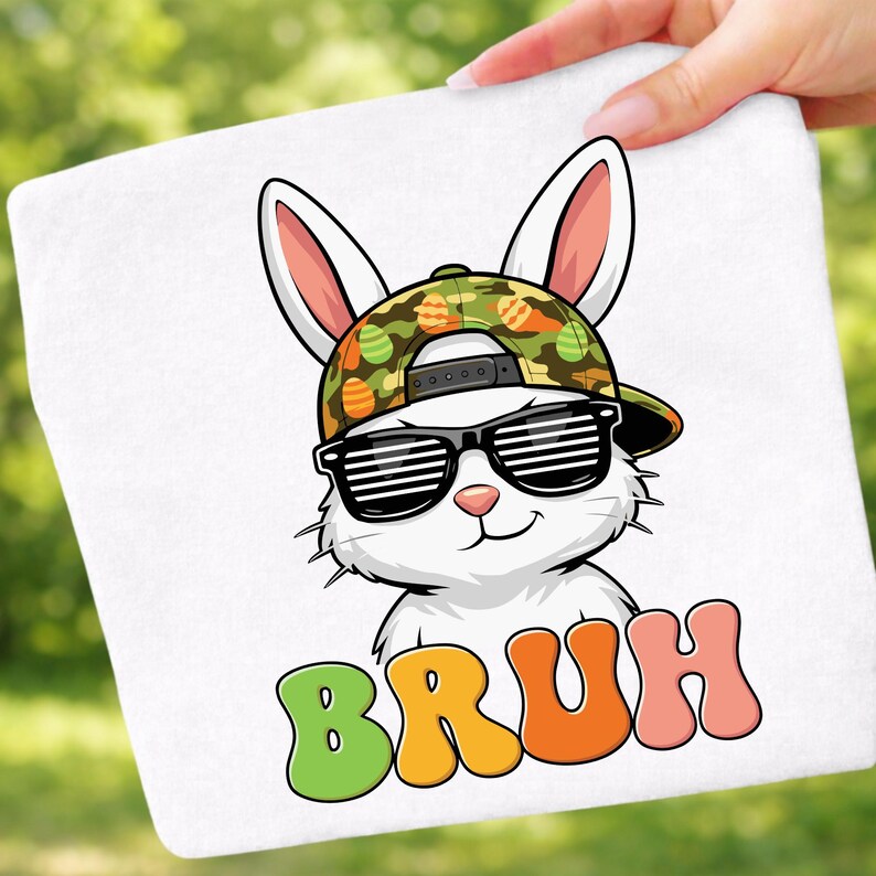 Funny Bruh Bunny Shirt PNG Digital Download, Cool Dabbing Rabbit With ...