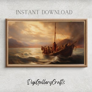 Samsung Frame TV Art | Christ On The Sea Of Galilee | Frame TV 4k Art Digital | Christian Frame TV Art | Eugène Delacroix | Art for Tv