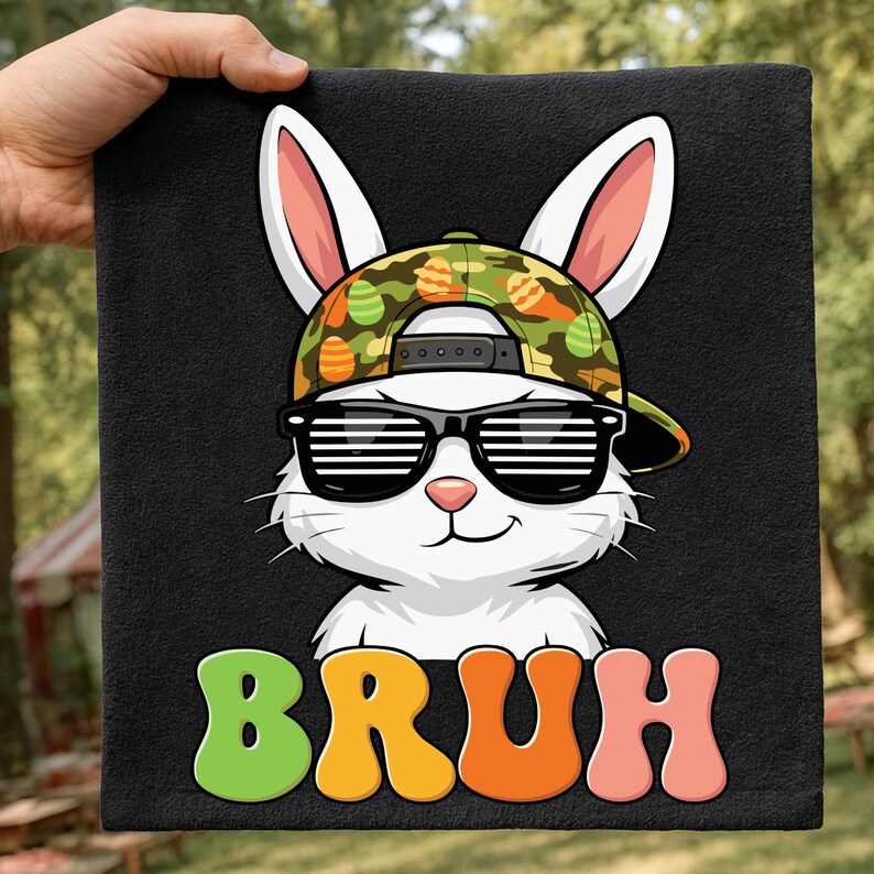 Funny Bruh Bunny Shirt PNG Digital Download, Cool Dabbing Rabbit With ...