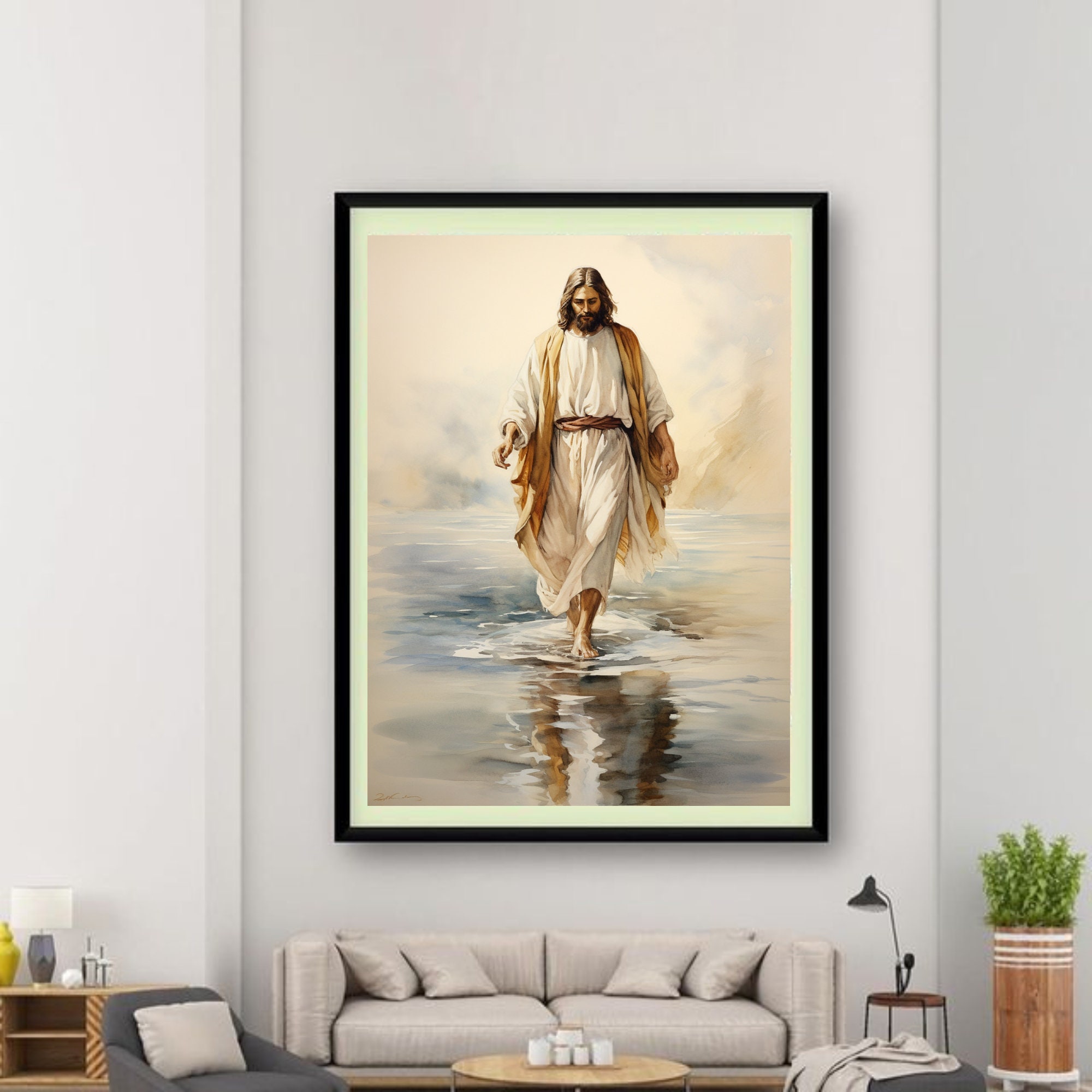 Jesus Wall Art Jesus Walking on Water Painting Jesus Painting, Jesus ...