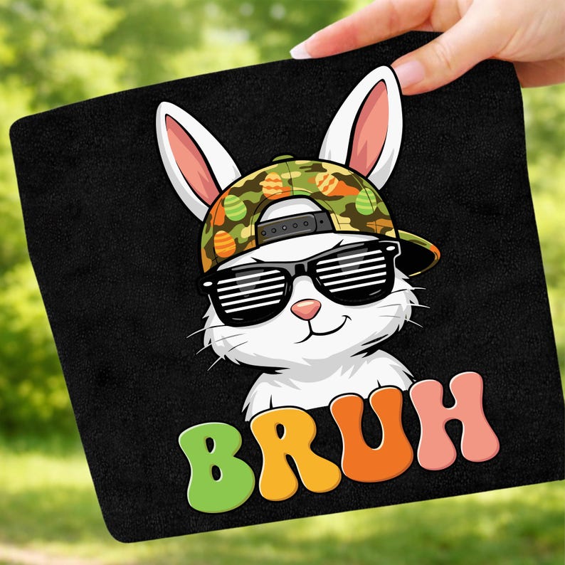 Funny Bruh Bunny Shirt PNG Digital Download, Cool Dabbing Rabbit With ...