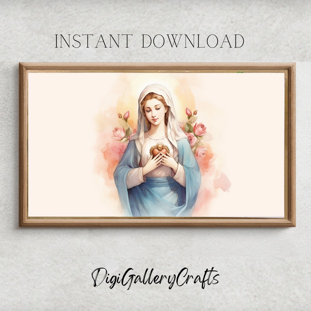 Samsung Rahmen TV Kunst Unbeflecktes Herz Mariens Bilderrahmen TV 4k