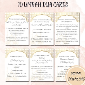 Guida alle carte Umrah Dua: Duas stampabili, Flashcard digitali, libro, compagno perfetto di Umrah